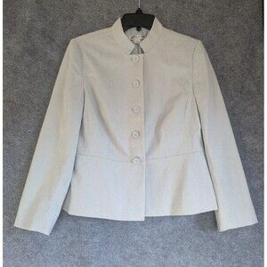 Pendleton Jacket Women's Sz 8 P Peplum Fully Lined Cotton Blend Blue Gray